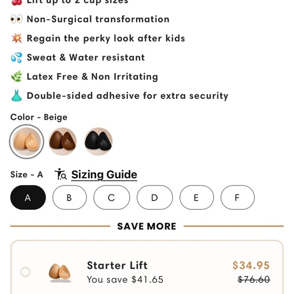 Snoey Lifting Inserts size D beige - Picture 3 of 8